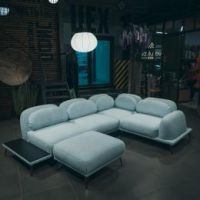 Угловой диван Tavola с пуфом