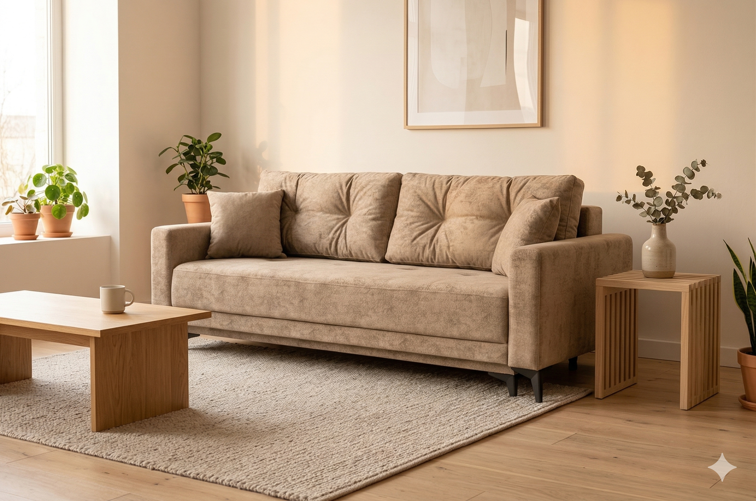 Современный диван в сканди стиле