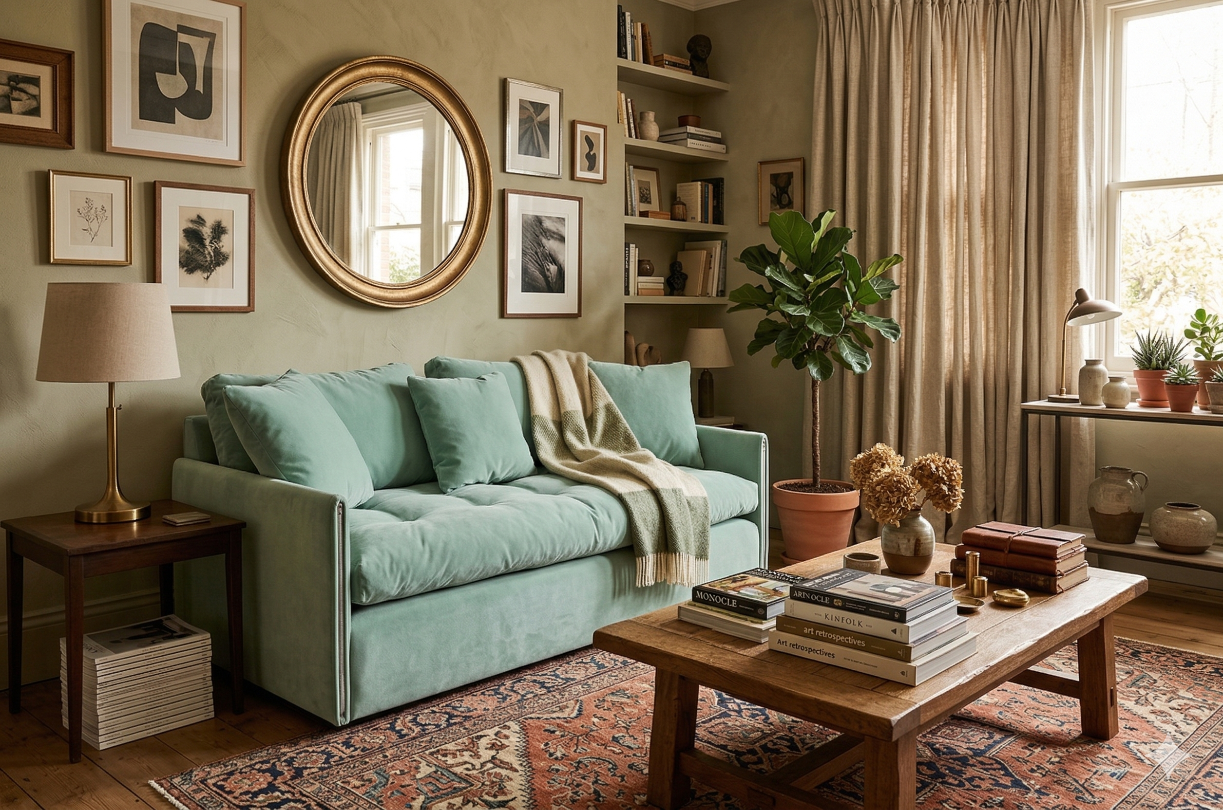 Диван в современной гостиной