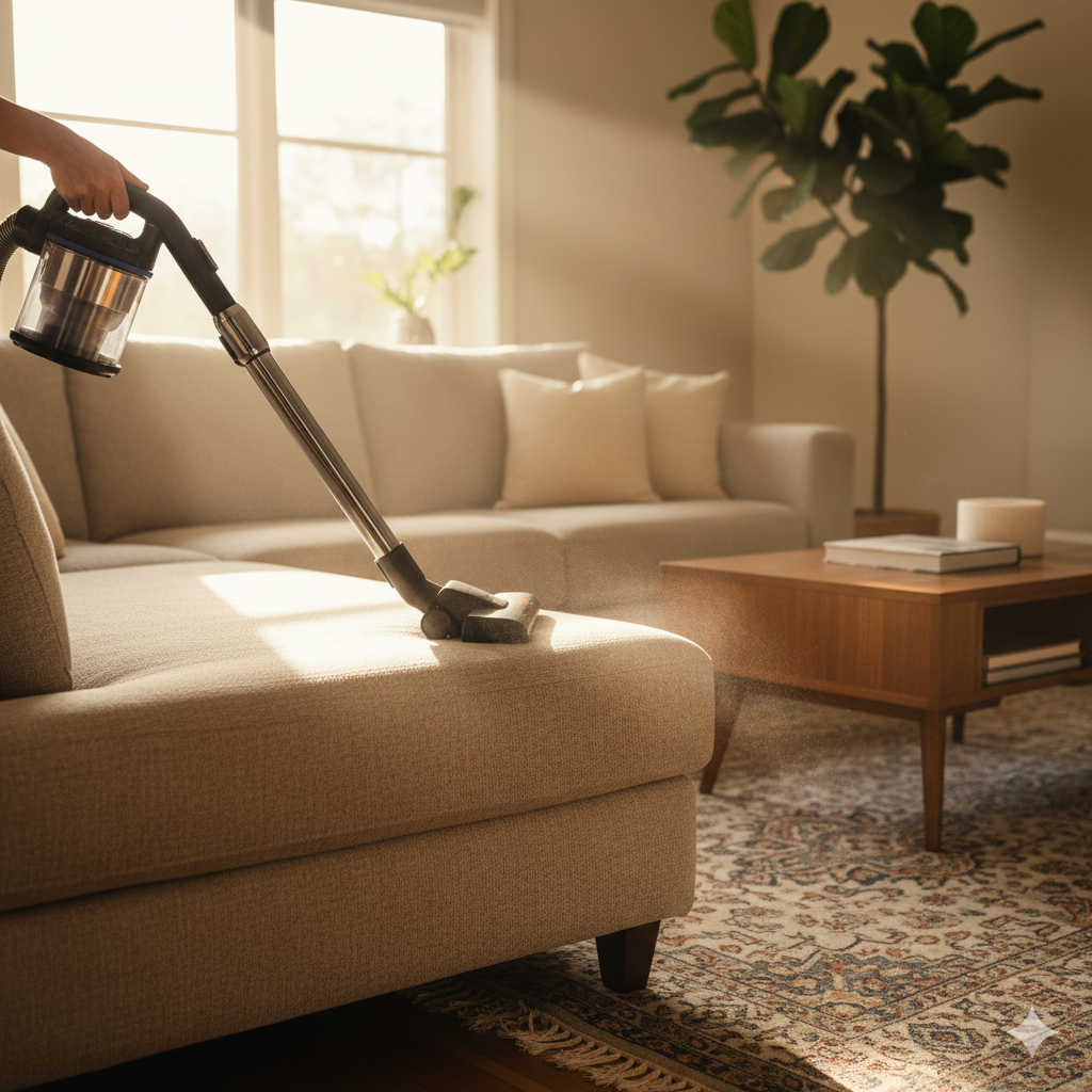 Как эффективно почистить диван в домашних условиях от грязи и пыли*