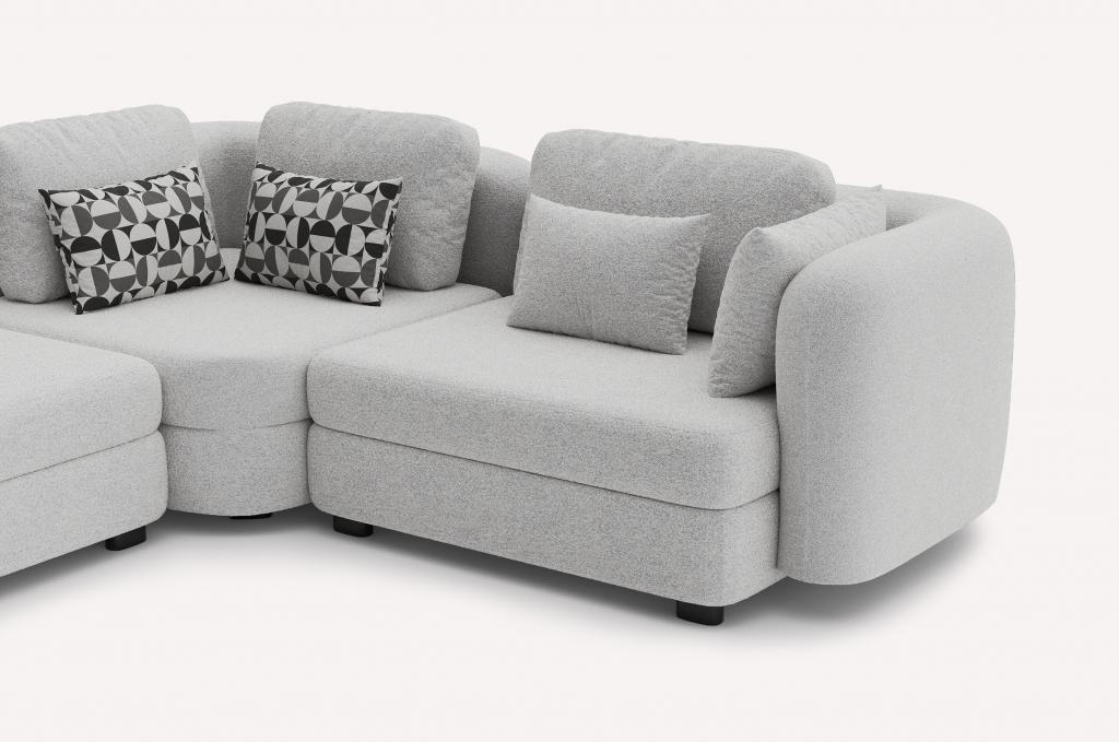 Угловой диван Bonta Bubble Silver