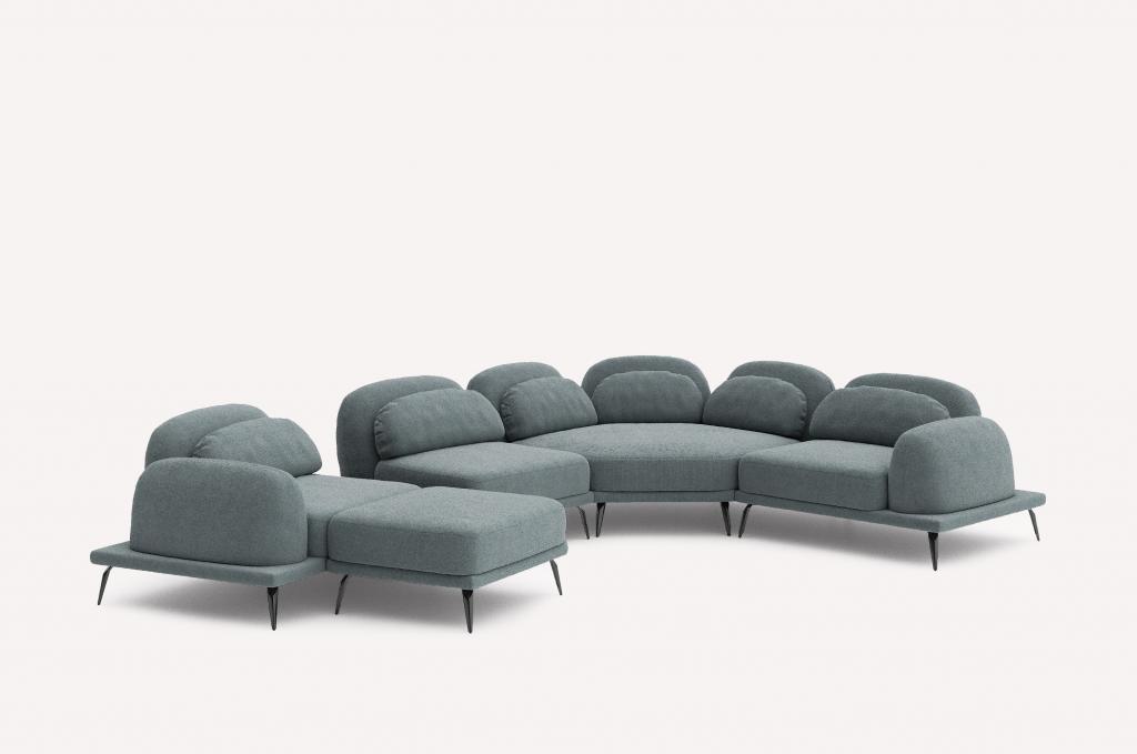 Угловой диван Tavola Glow Ice Blue