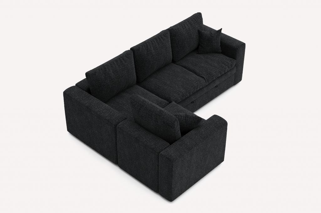 Угловой диван Чикаго Bubble Dark Grey