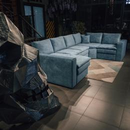 П-образный диван Чикаго (3830х2320х1700) River 05 Anthracite